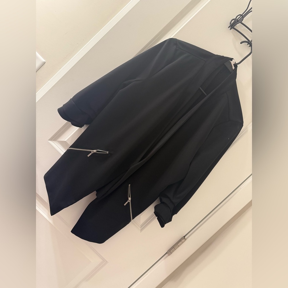 Black Blazer with Zipper Accents
